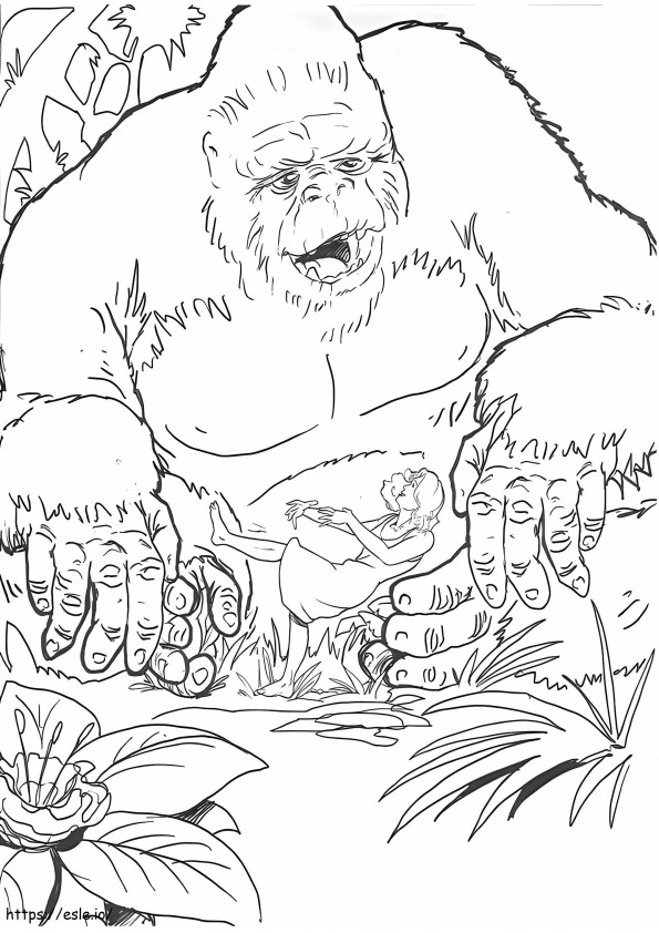 1535362195 Happy King Kong A4 coloring page