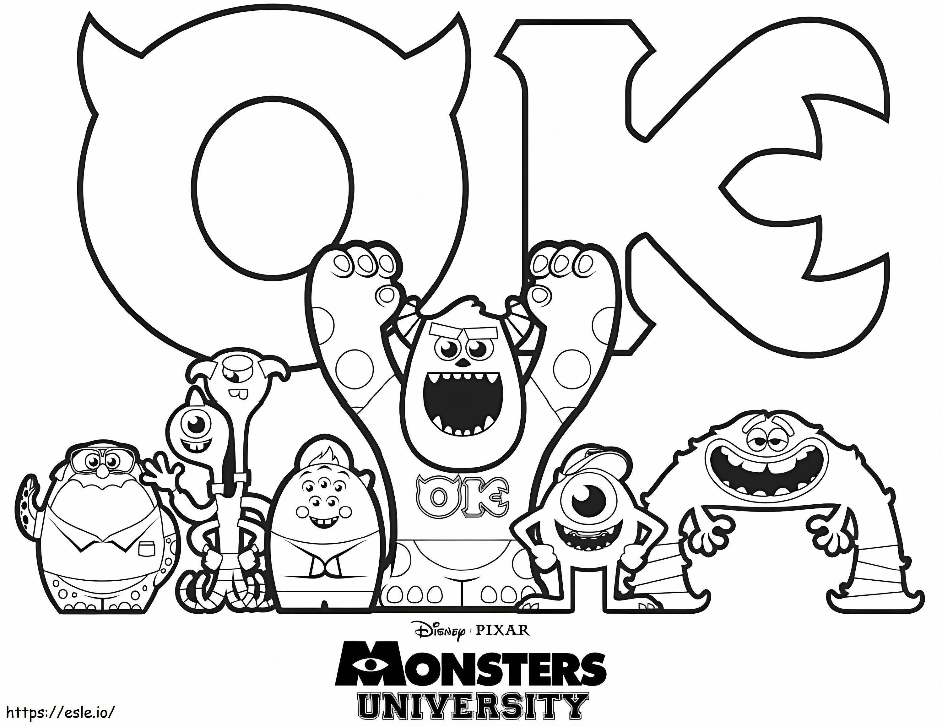 Cute Monsters University värityskuva