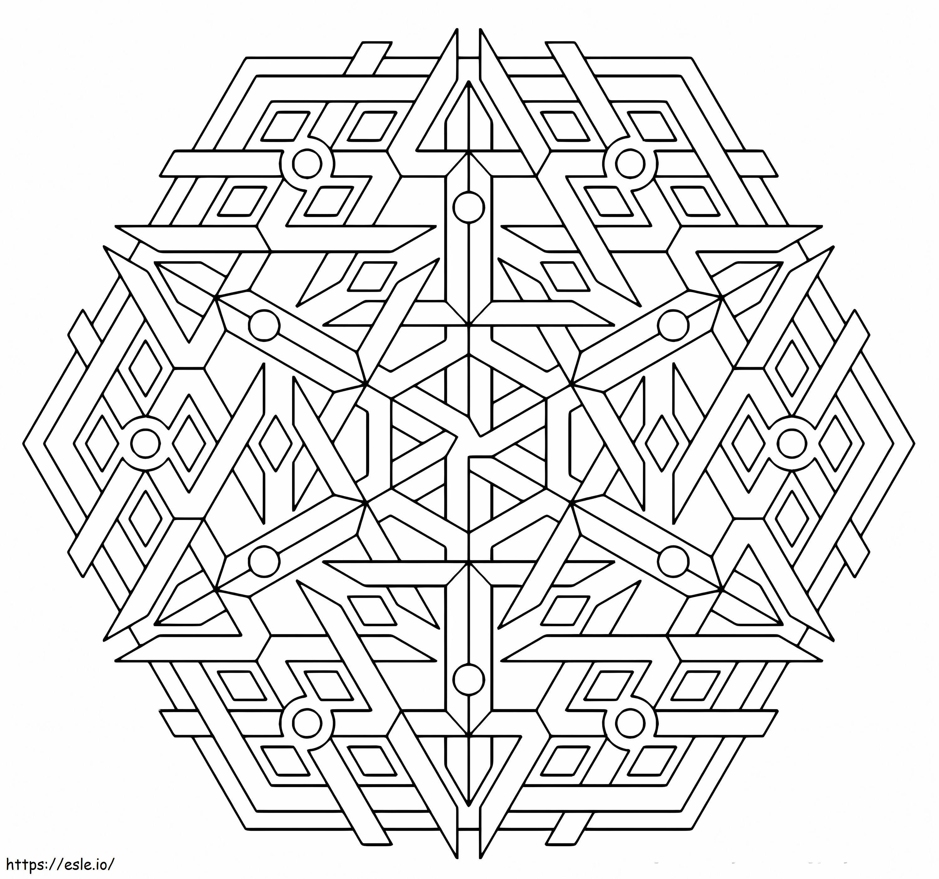 幾何学的な六角形の複合体 ぬりえ - 塗り絵