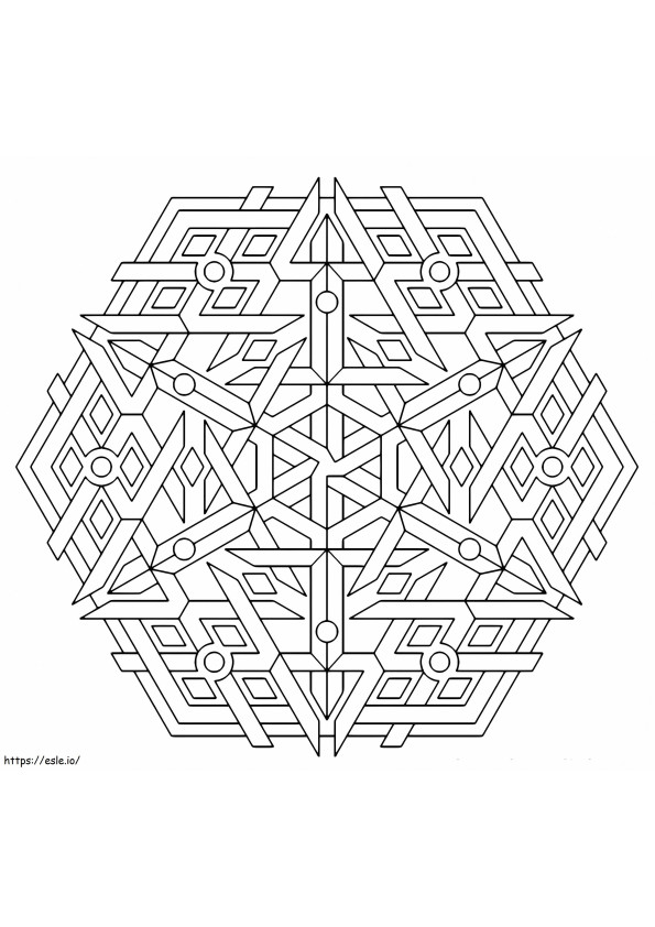 Geometrinen kuusikulmiokompleksi värityskuva