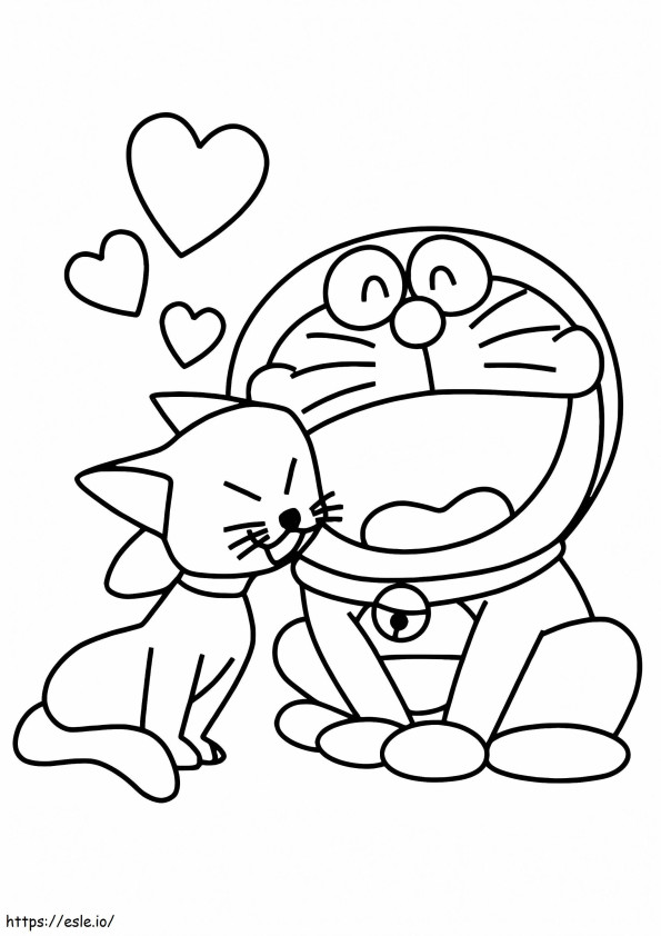 1531277093 Doraemon With Cat A4 coloring page