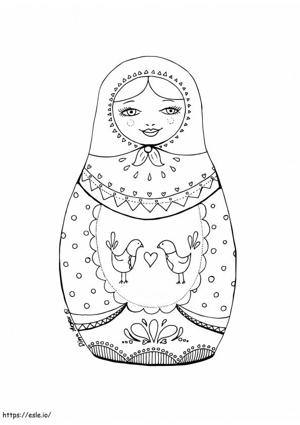 Russian Doll Matryoshka 3 coloring page
