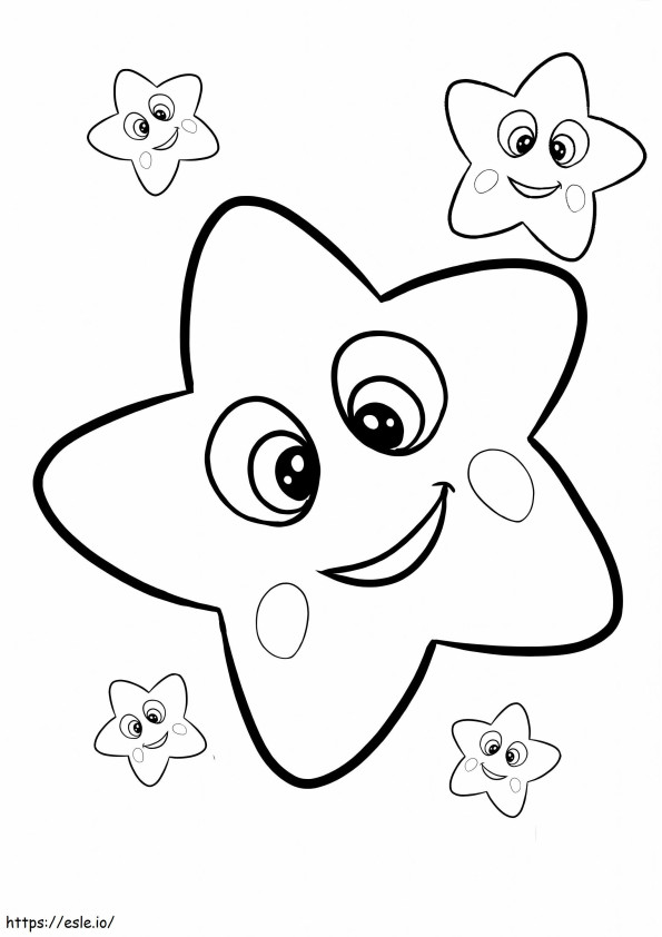 Estrelas engraçadas para colorir