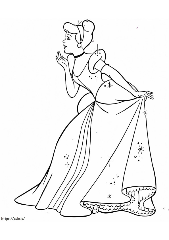 Kaunis Cinderella värityskuva