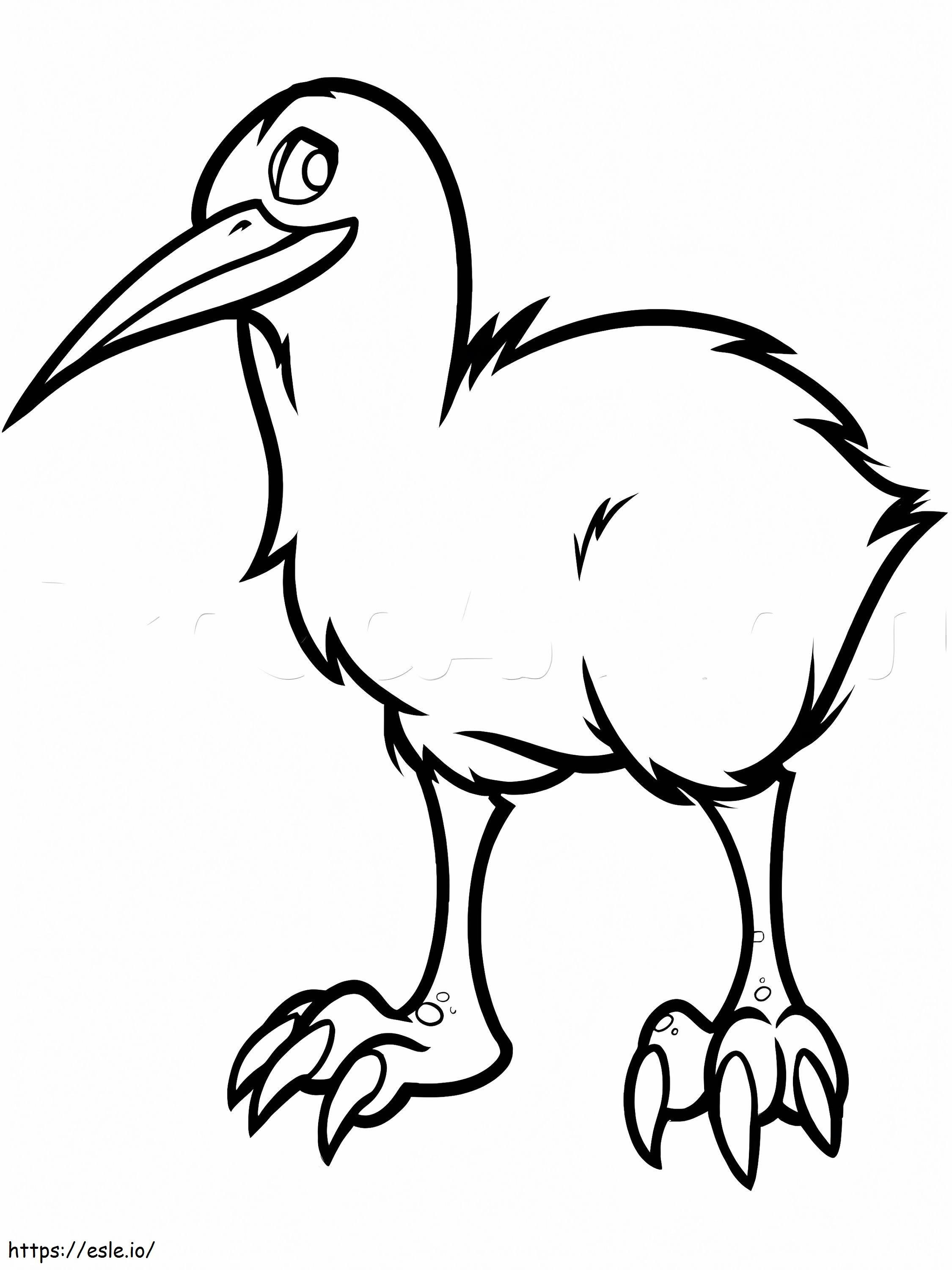 Coloriage Incroyable oiseau kiwi à imprimer dessin