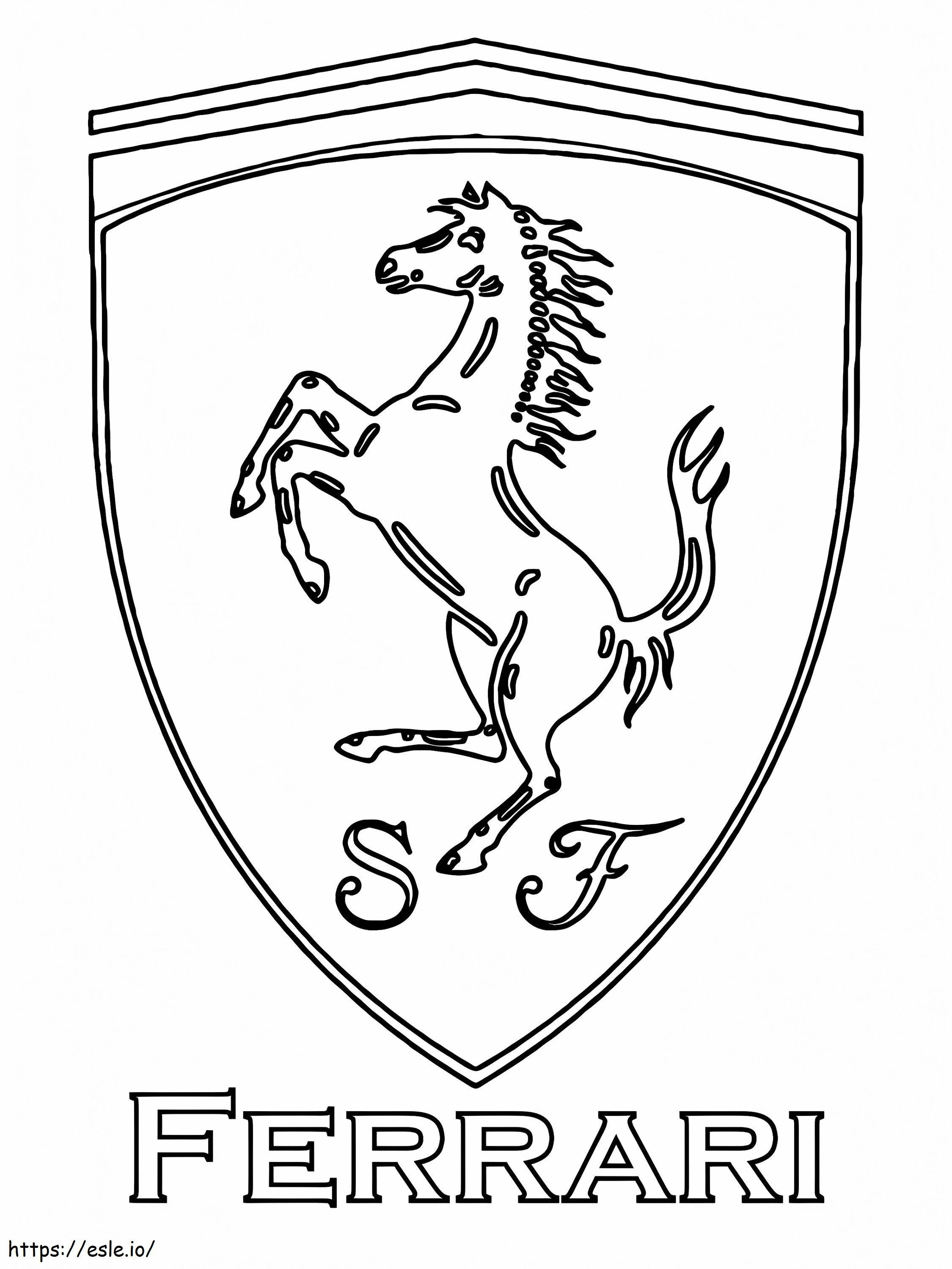 Logotipo del coche Ferrari para colorear