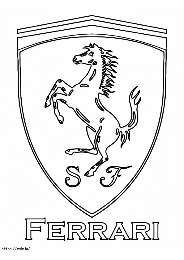 Logo samochodu Ferrari kolorowanka