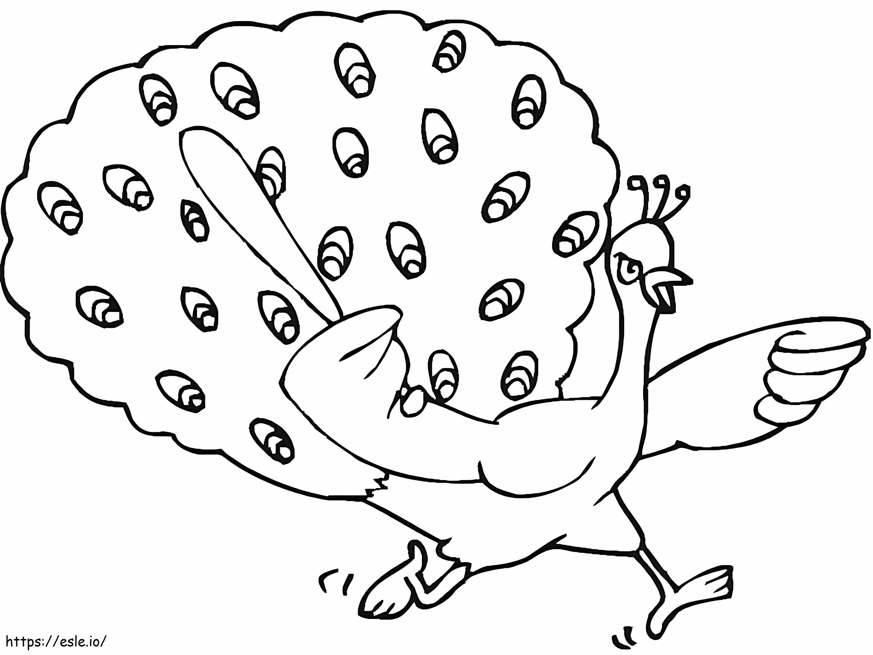 Angry Peacock coloring page