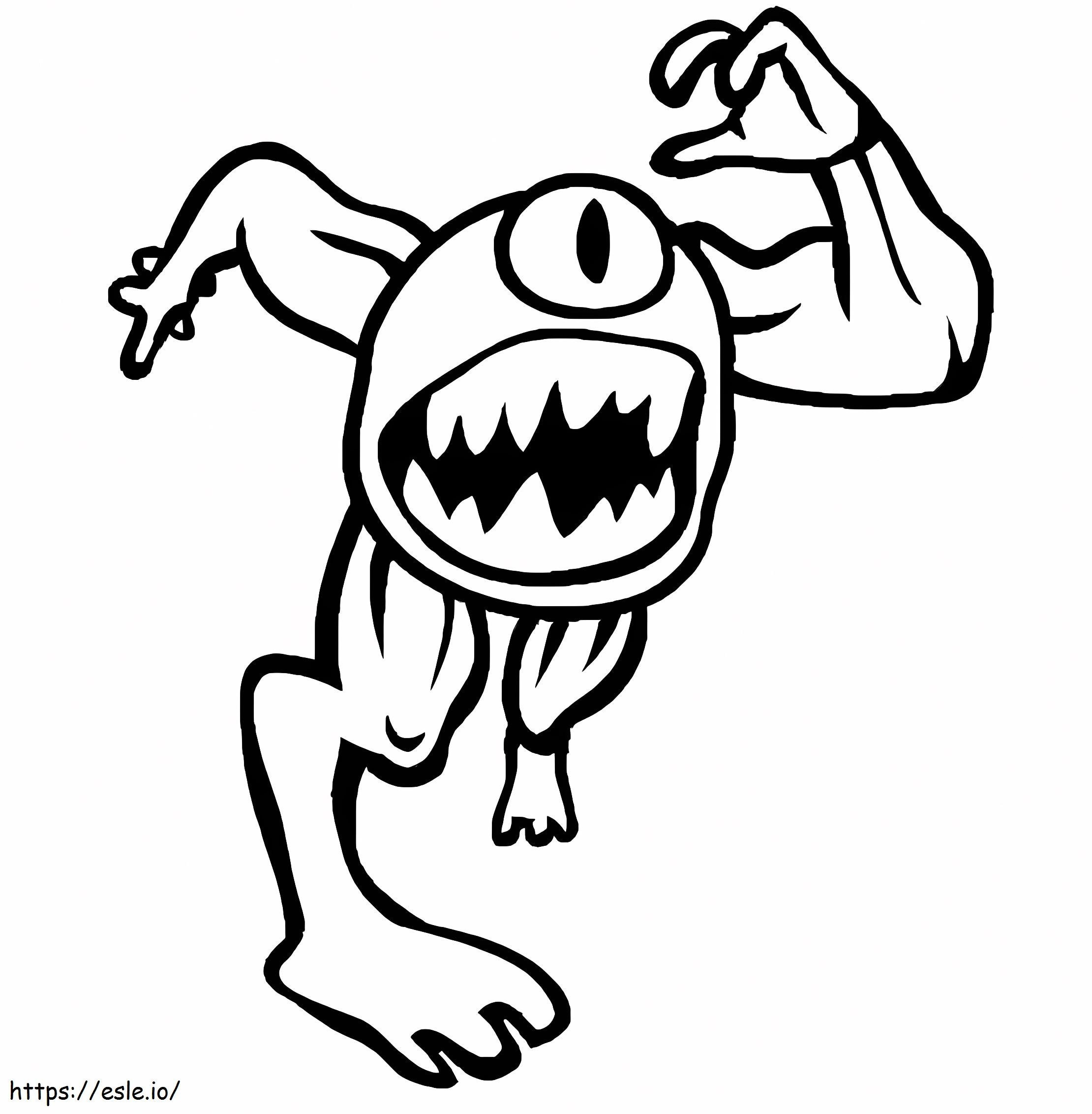 Drawing Monster Running coloring page