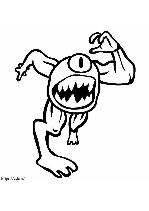 Drawing Monster Running coloring page