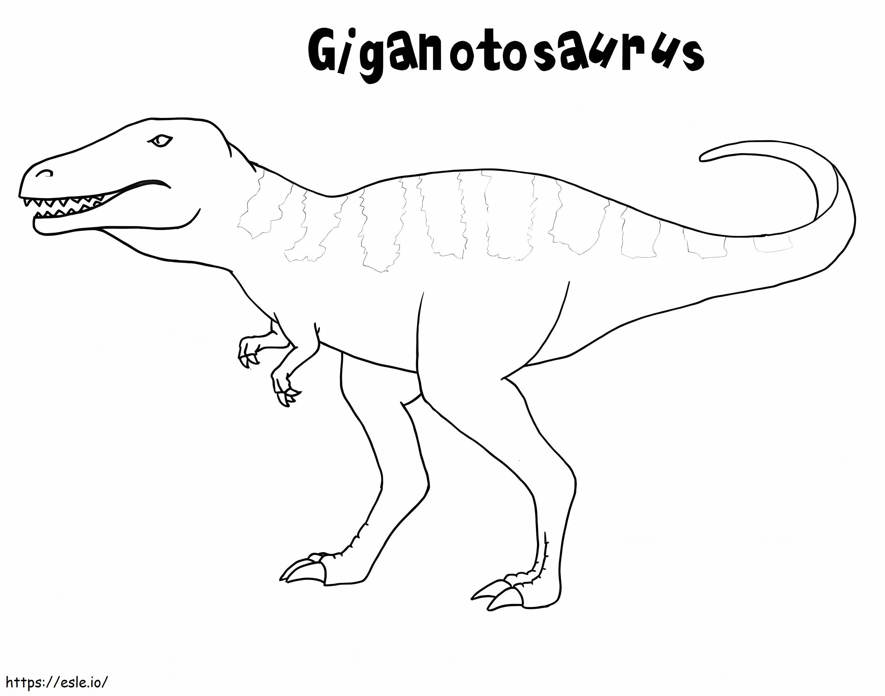 Coloriage Giganotosaure facile à imprimer dessin