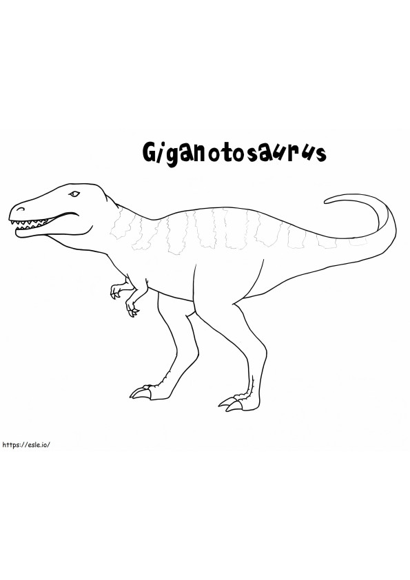 簡単ギガノトサウルス ぬりえ - 塗り絵