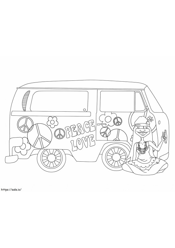Hippie Car 2 coloring page