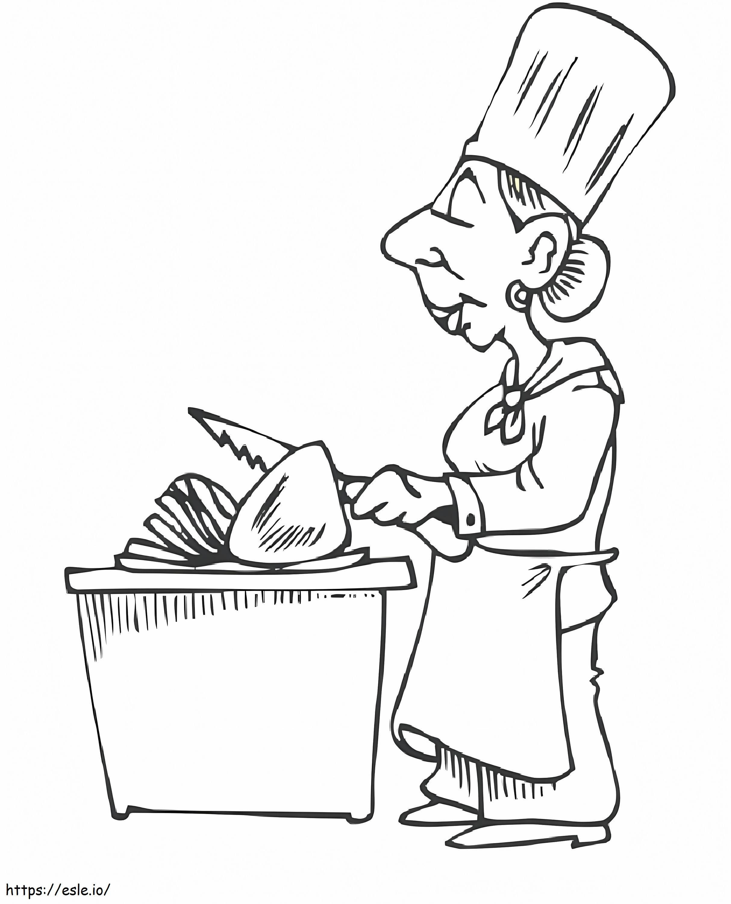 Old Cook coloring page