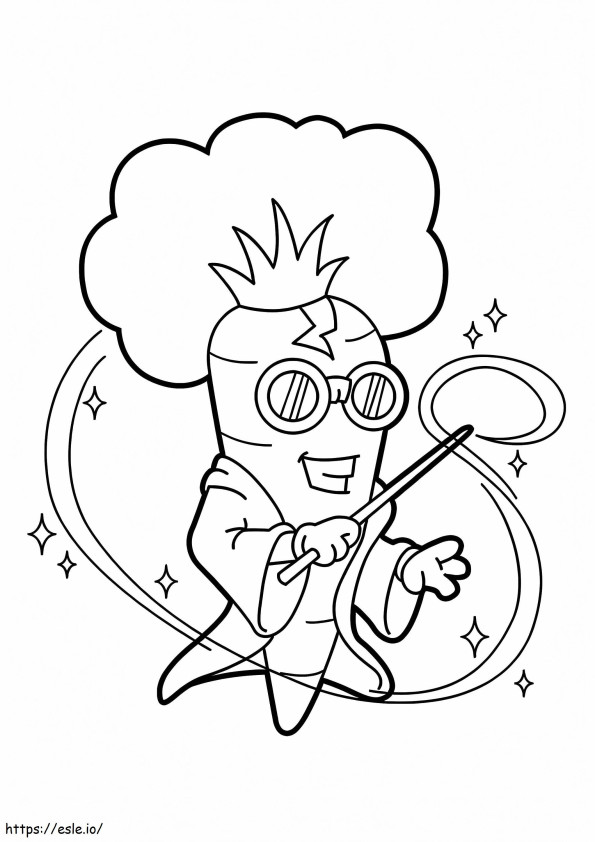 Cartoon Carrot Magic Show coloring page