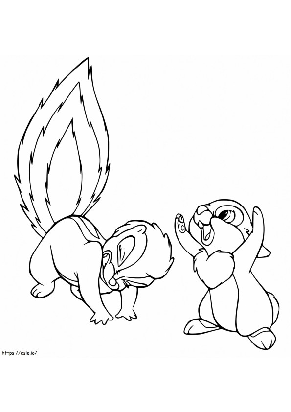 Flower And Thumper coloring page