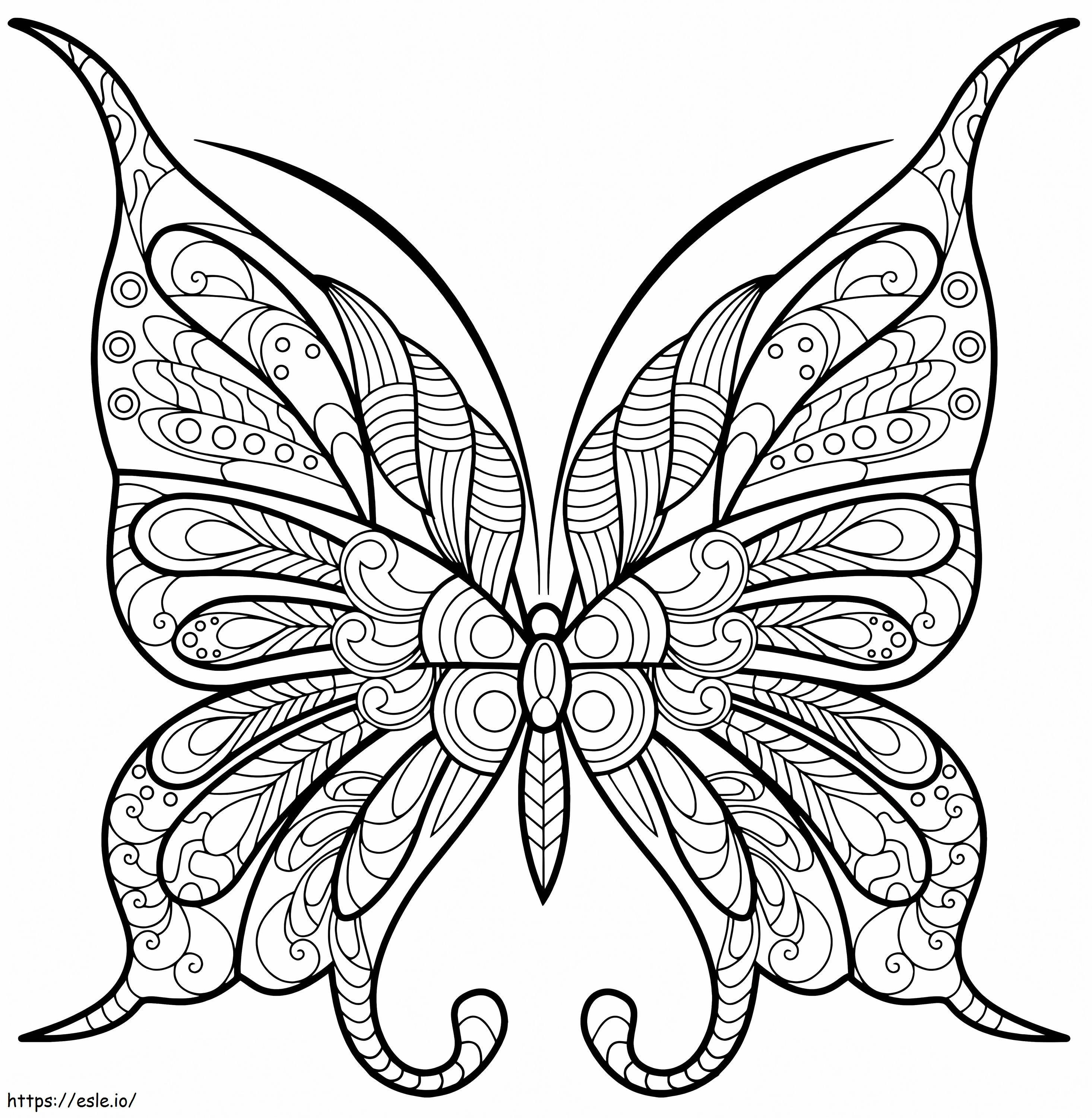 Coloriage Jolis modèles d'insectes papillons 1 à imprimer dessin