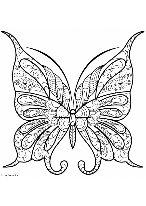 Coloriage Jolis modèles d'insectes papillons 1 à imprimer dessin