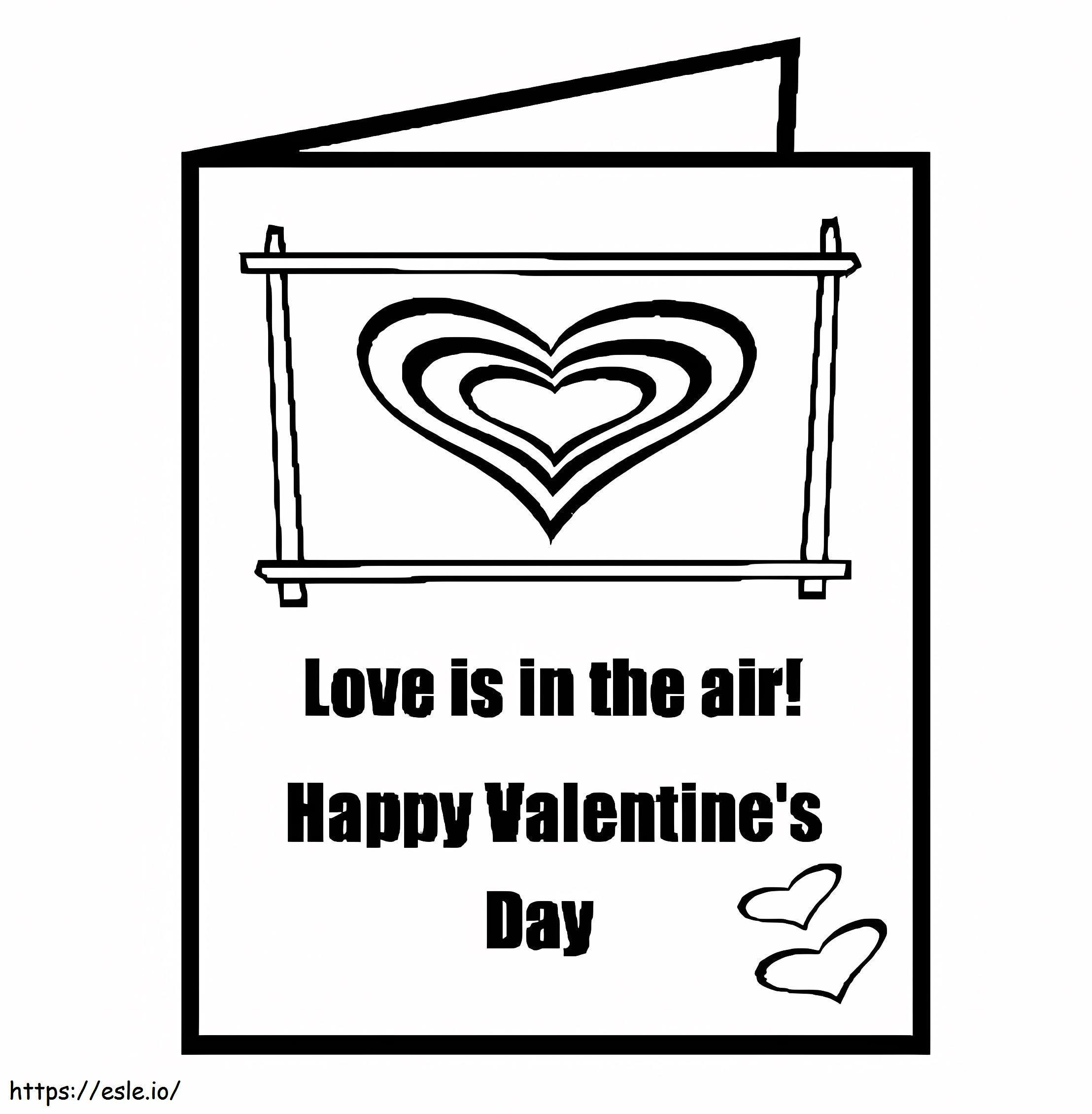 Card de Valentine de colorat