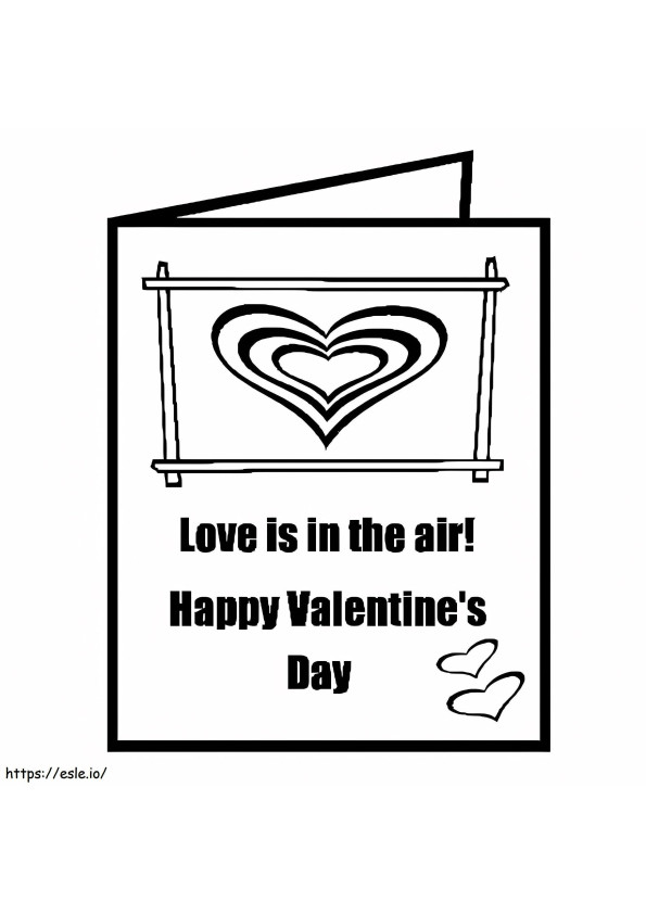 Card de Valentine de colorat