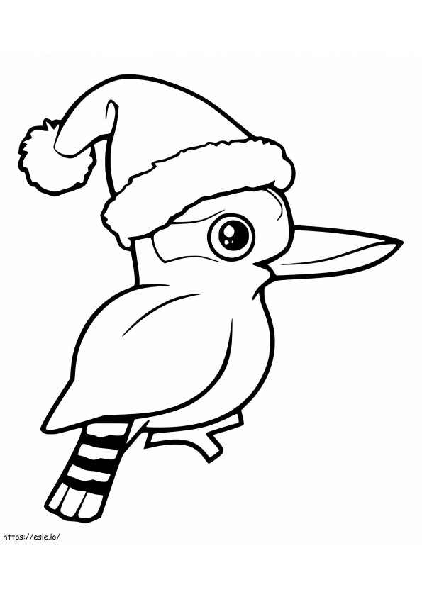 Kookaburra di Natale da colorare