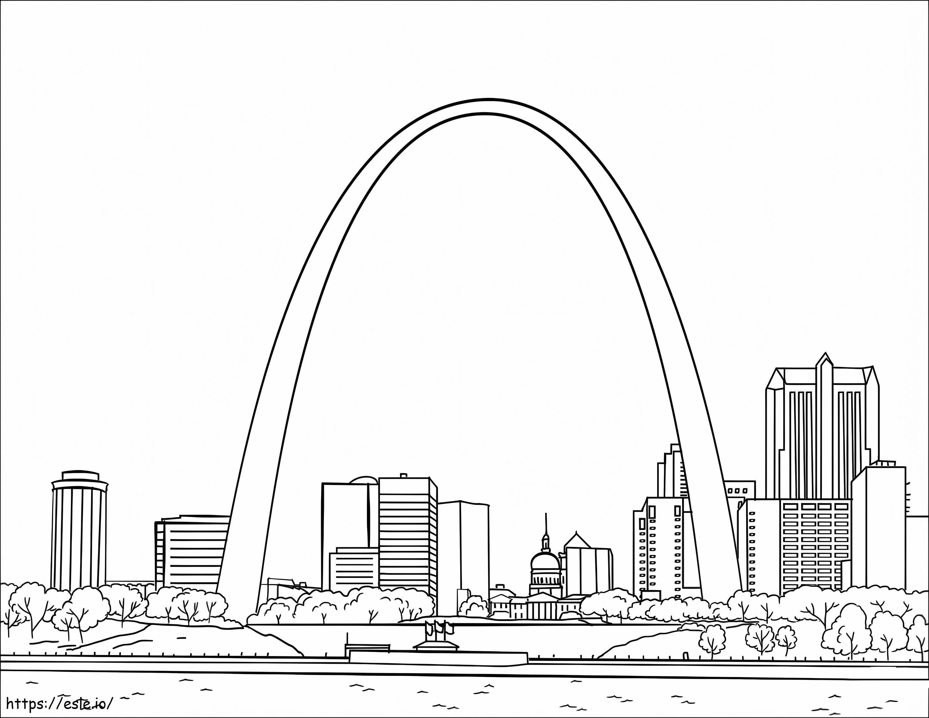 1542943218 Arco di St Louis Gateway da colorare