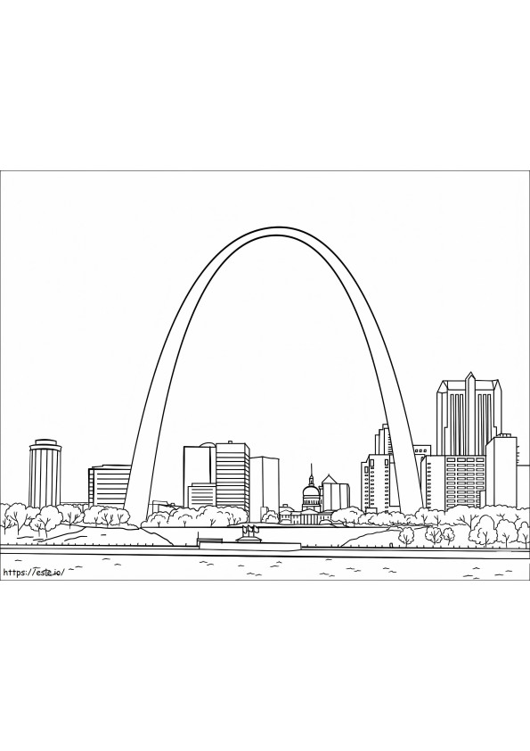 1542943218 St. Louis Gateway-boog kleurplaat