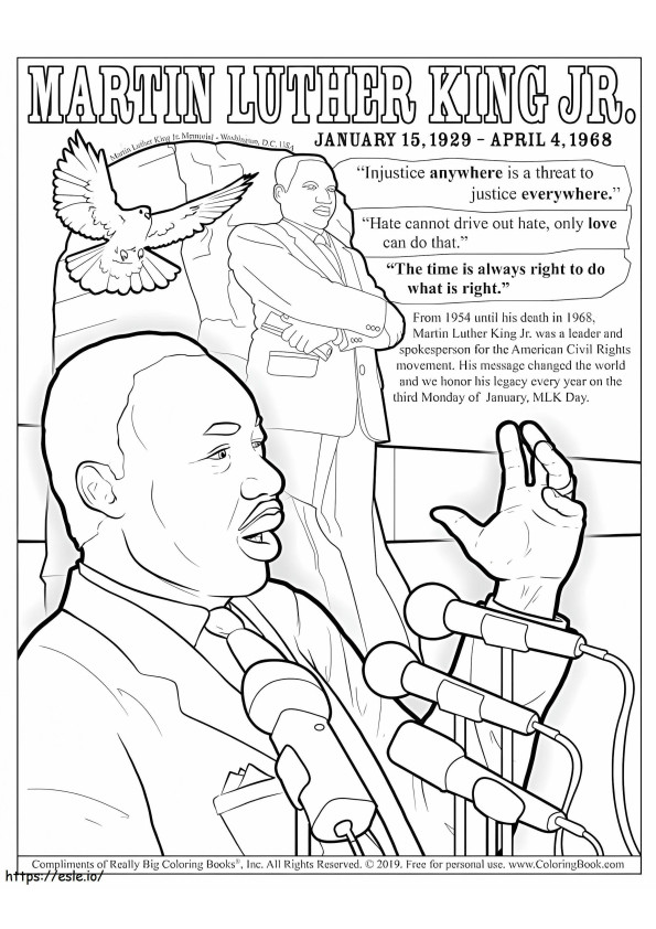 Martin Luther King jr kleurplaat