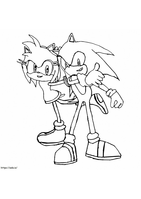 Sonic en Amy Rose kleurplaat
