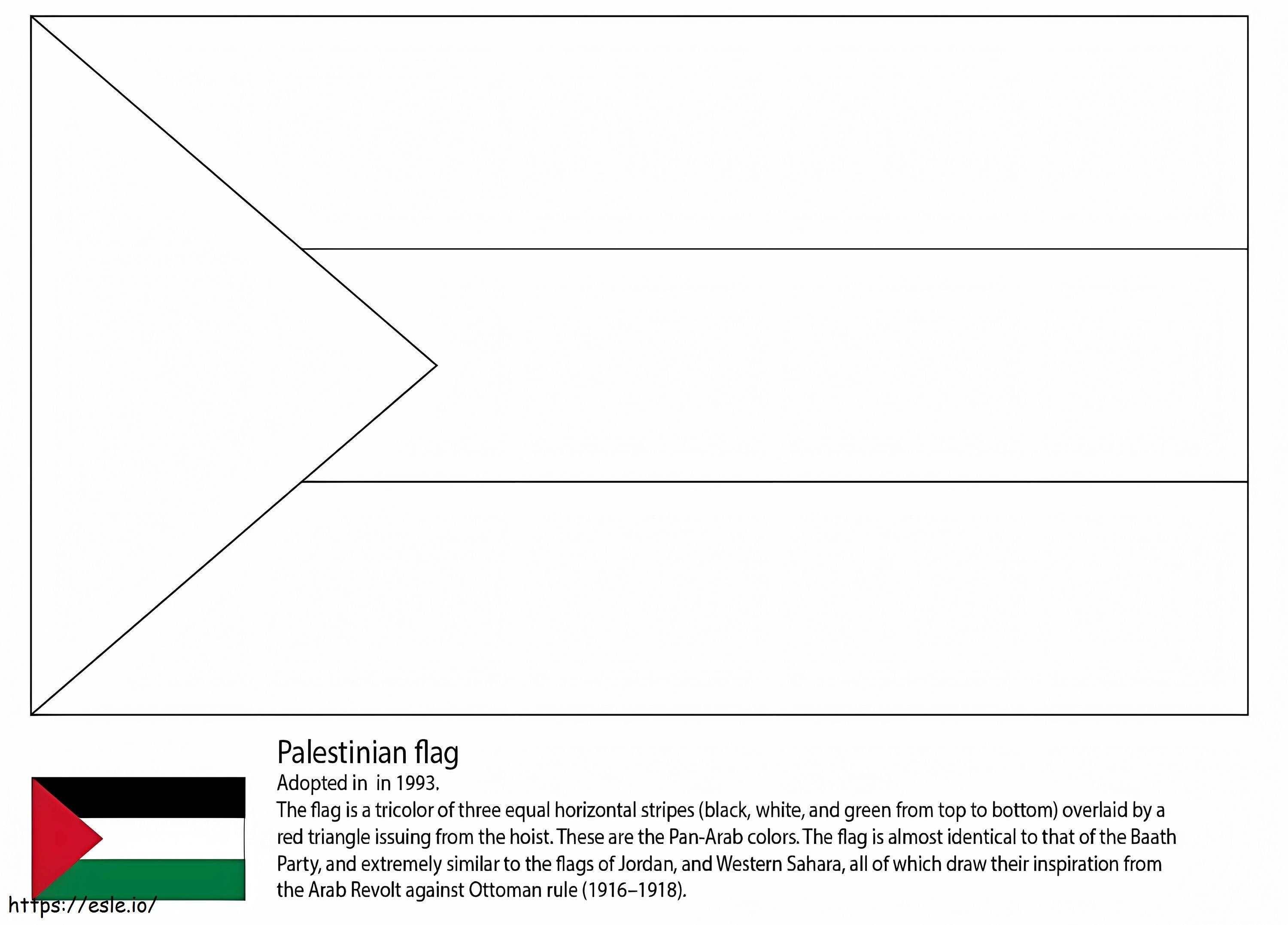 Flaga Palestyny kolorowanka