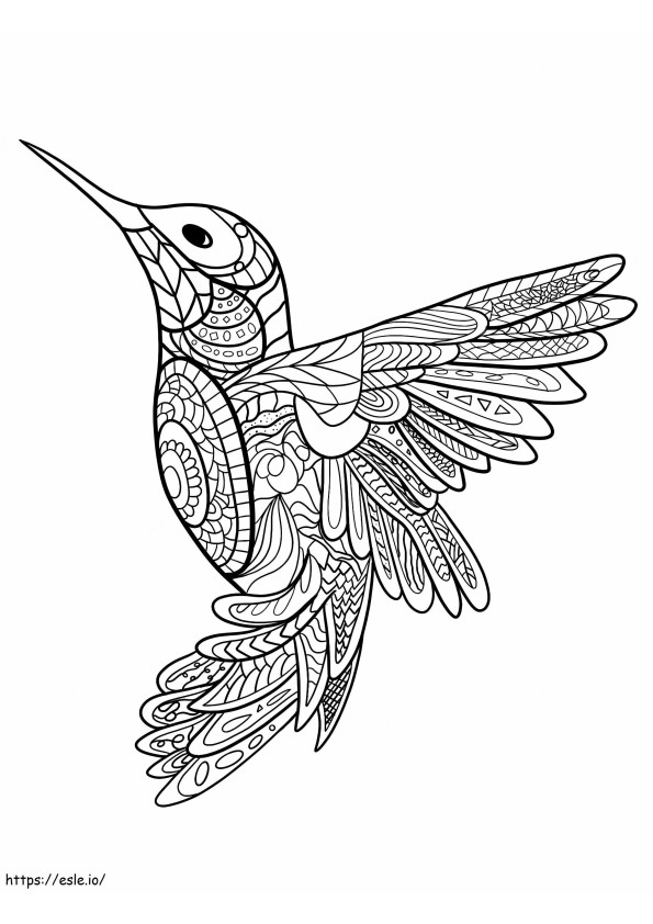 Colibri-mandala kleurplaat
