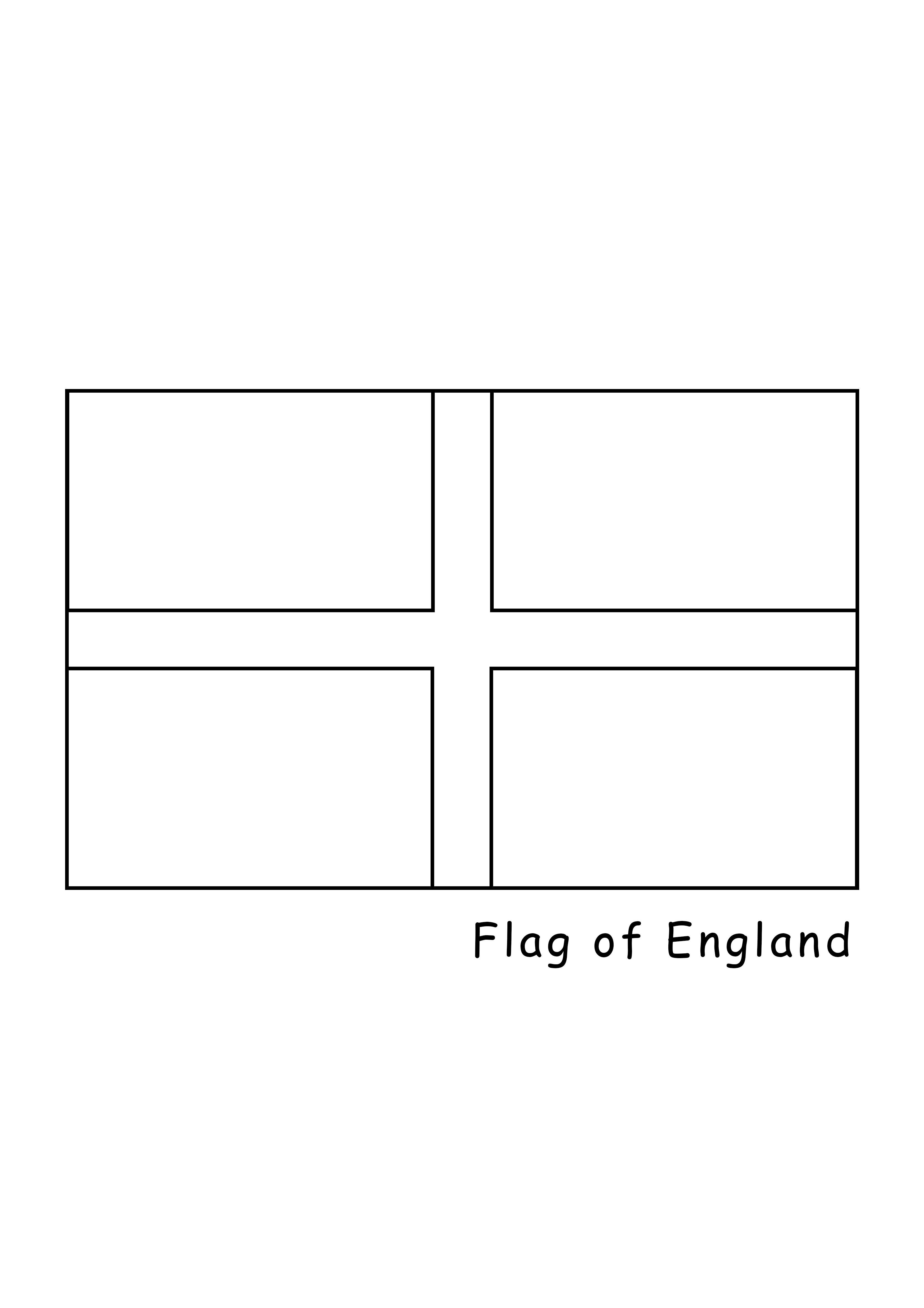 Flagge von England zum kostenlosen Ausdrucken und Ausmalen