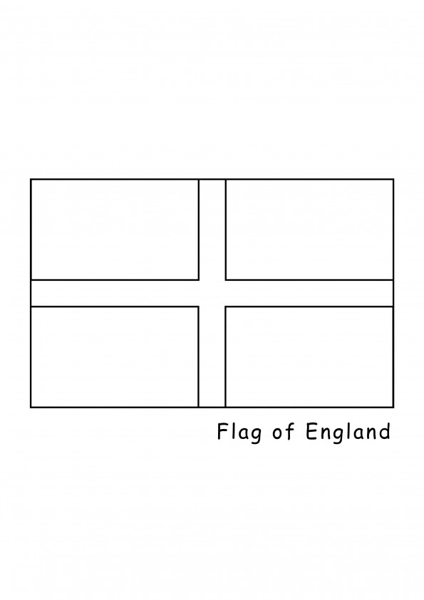 Bandeira da Inglaterra para imprimir e colorir gratuitamente
