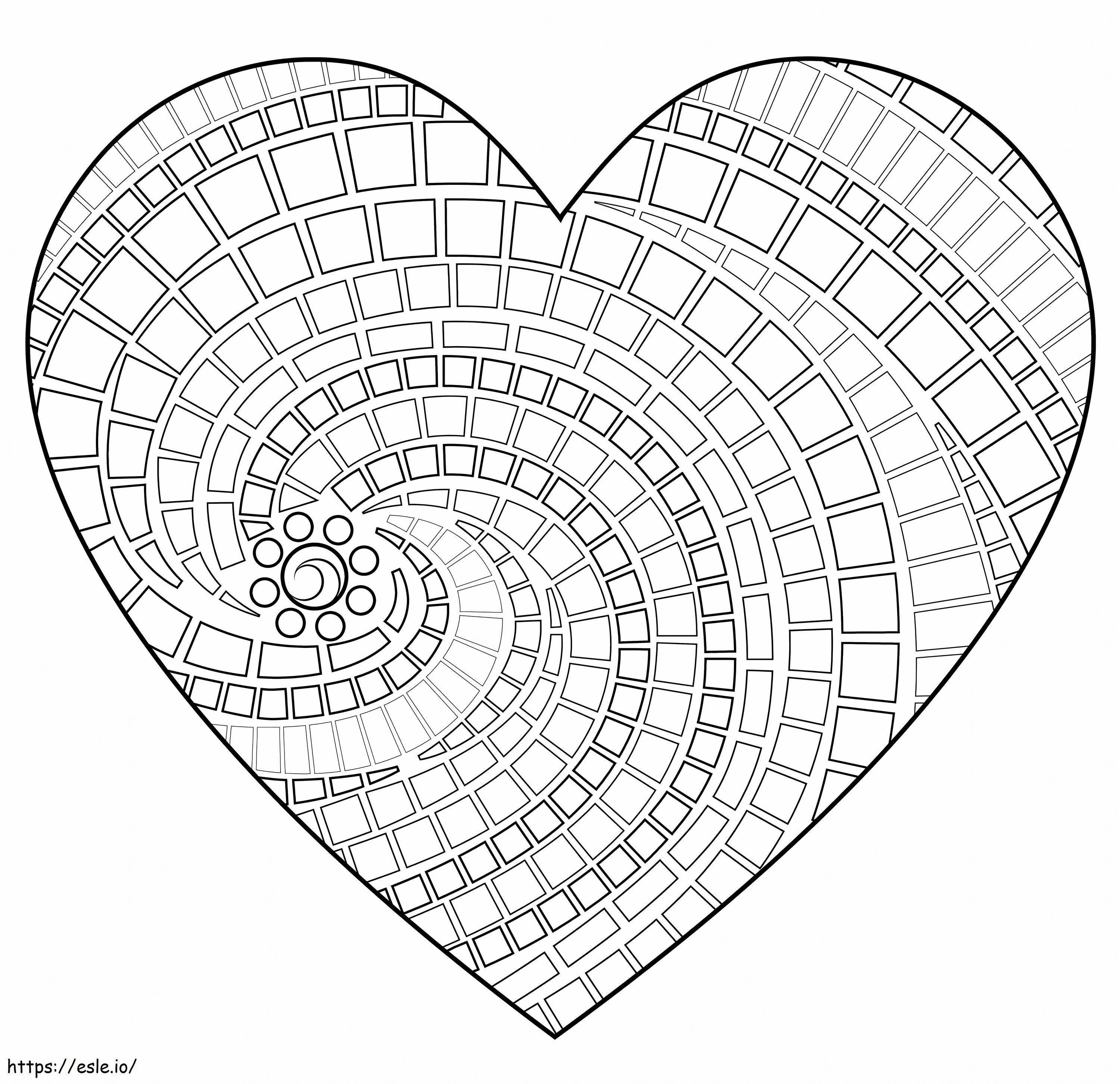 1576482307 Mozaika w kształcie serca kolorowanka