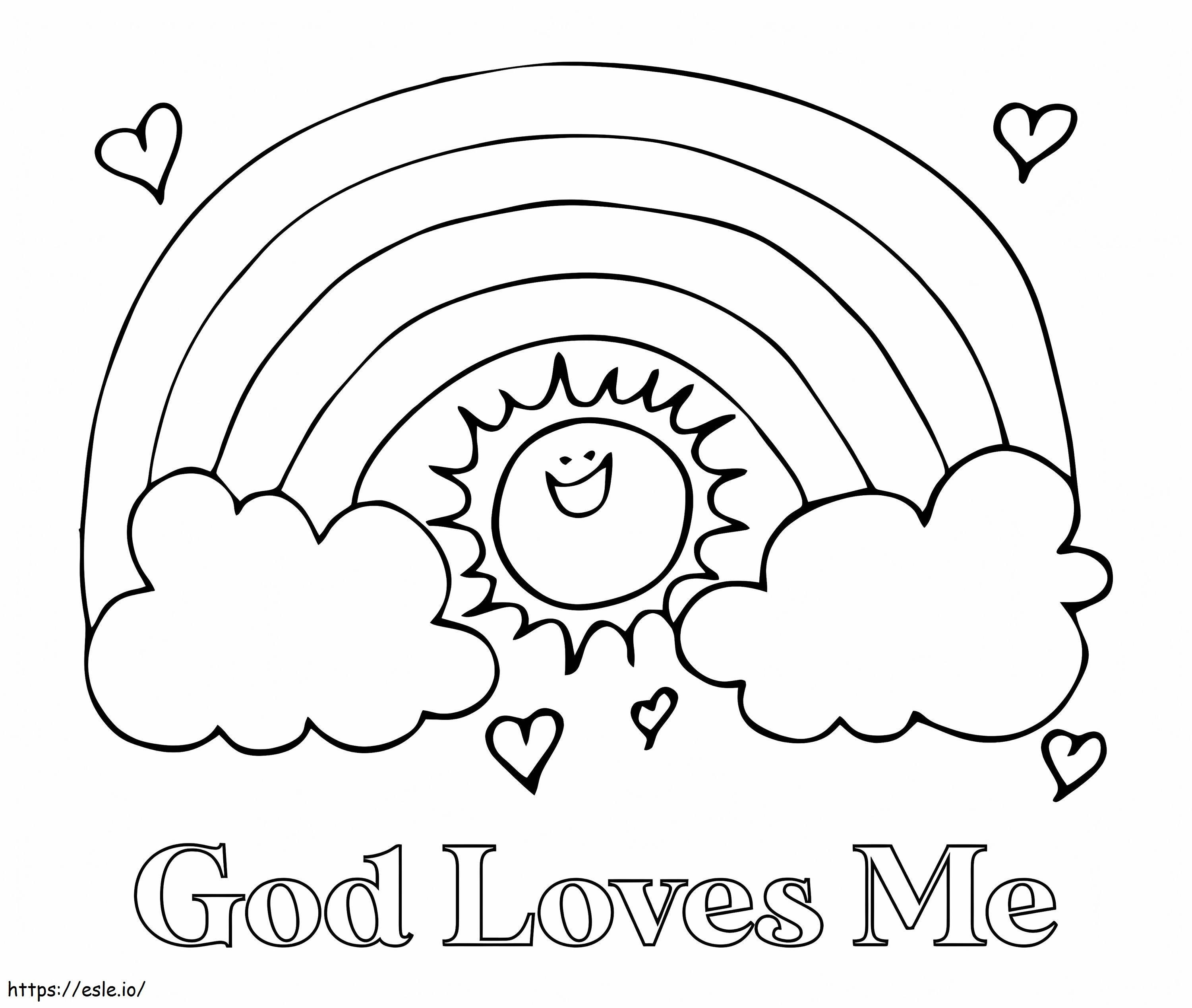 Printable God Loves Me coloring page