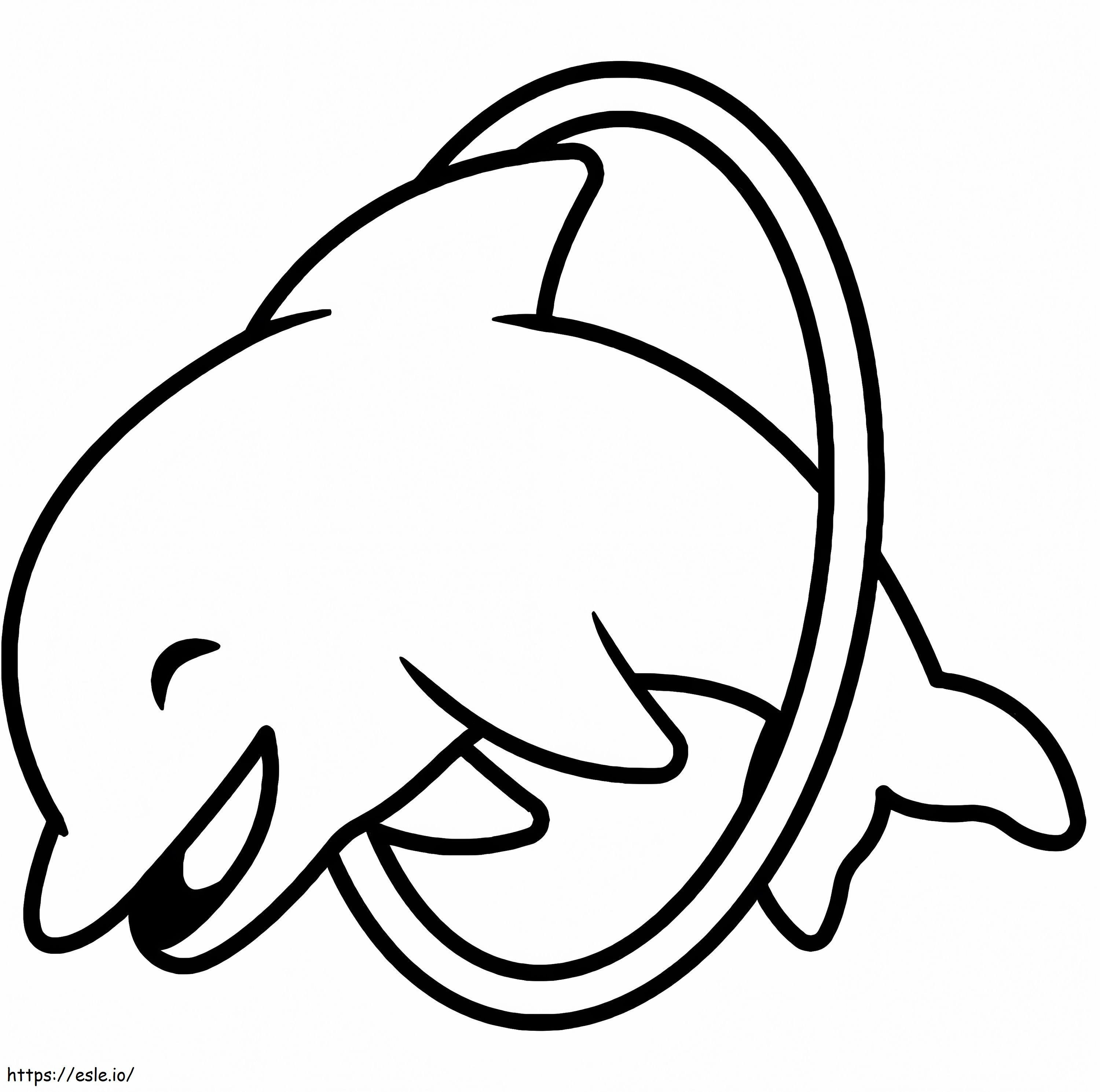 簡単なイルカ ぬりえ - 塗り絵