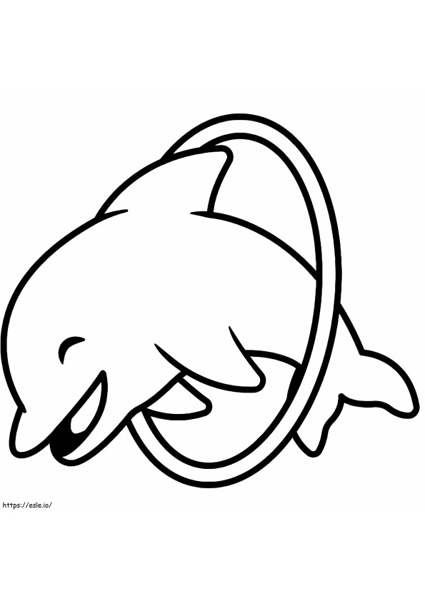 簡単なイルカ ぬりえ - 塗り絵