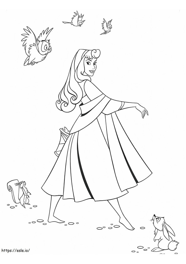 1567237055 Aurora Is Walking A4 coloring page