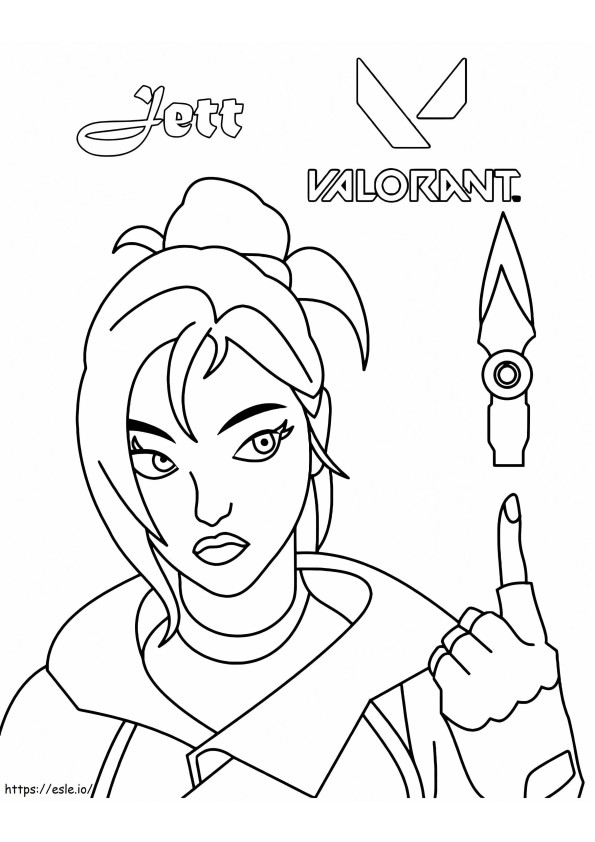 Jett In Valorant coloring page