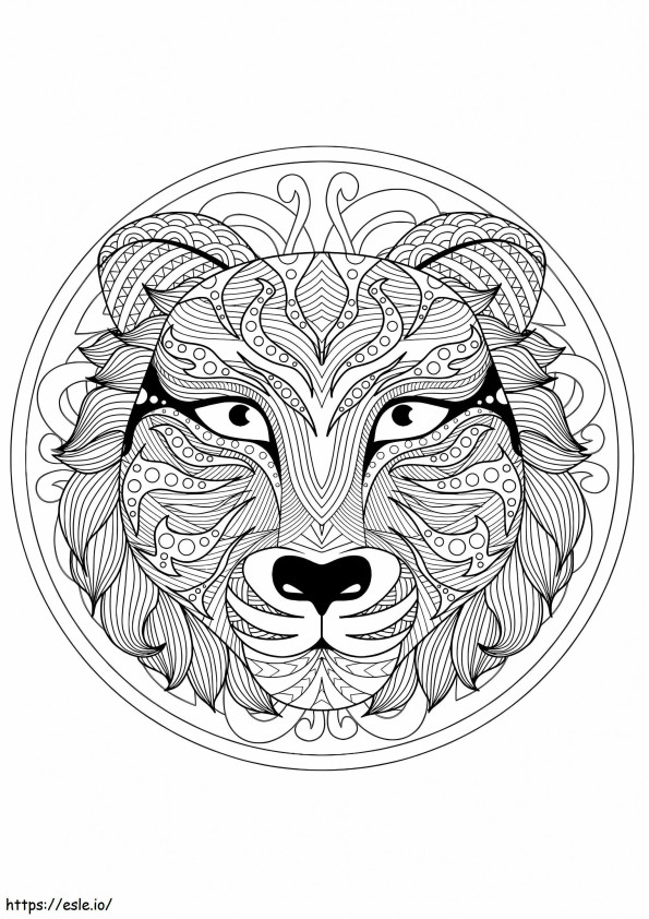Coloriage Lion Animaux Mandala 724X1024 à imprimer dessin