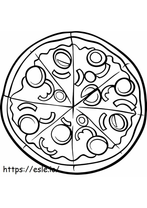 Pizza plana para colorir