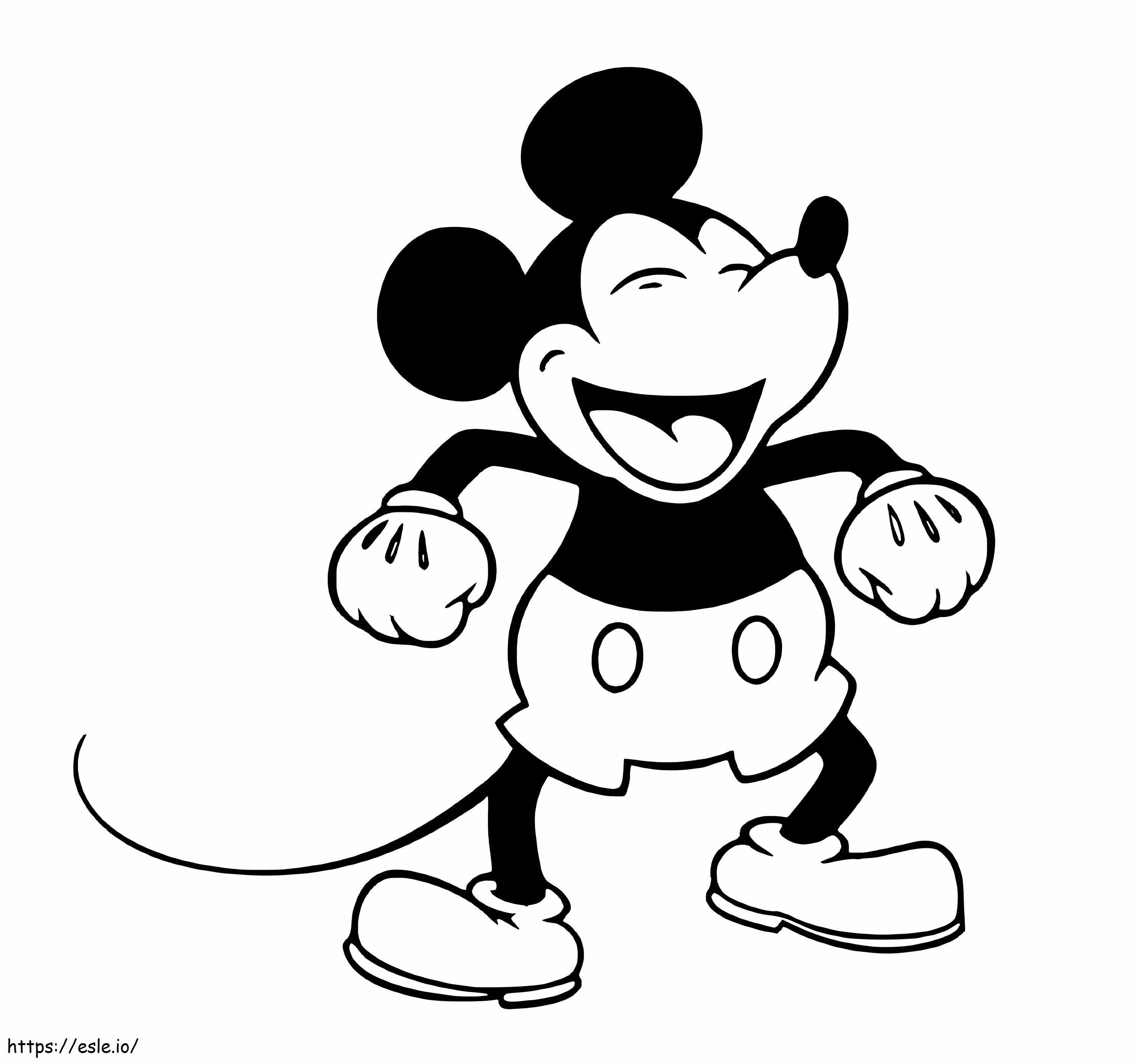 Coloriage Mickey Mouse qui rit à imprimer dessin