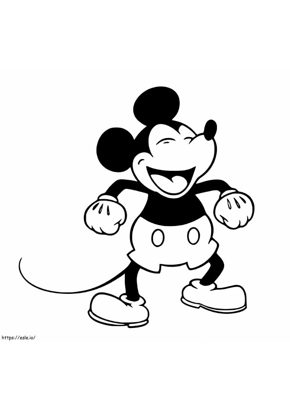 Mickey Mouse lacht kleurplaat