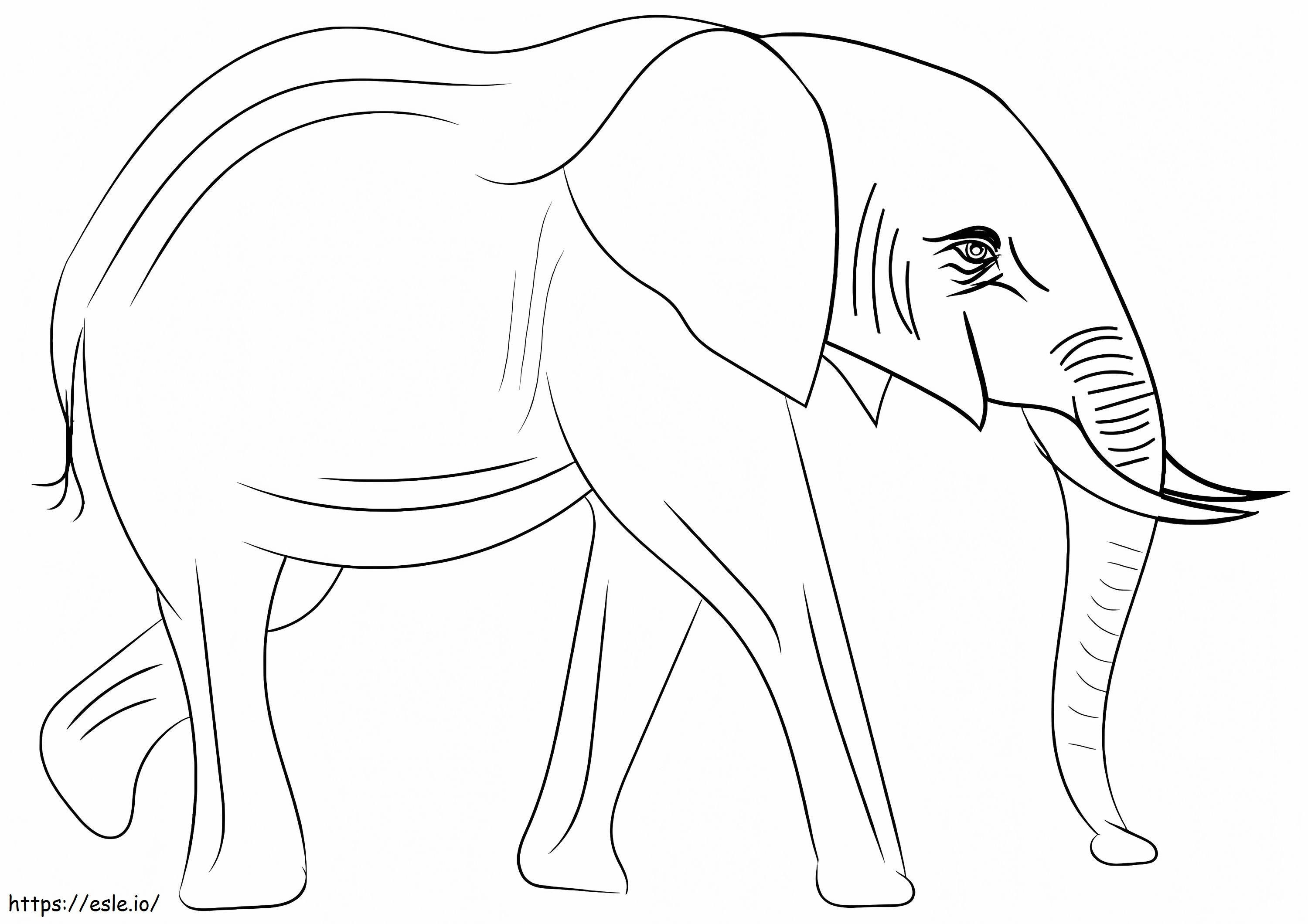 Coloriage Éléphant d'Afrique à imprimer dessin