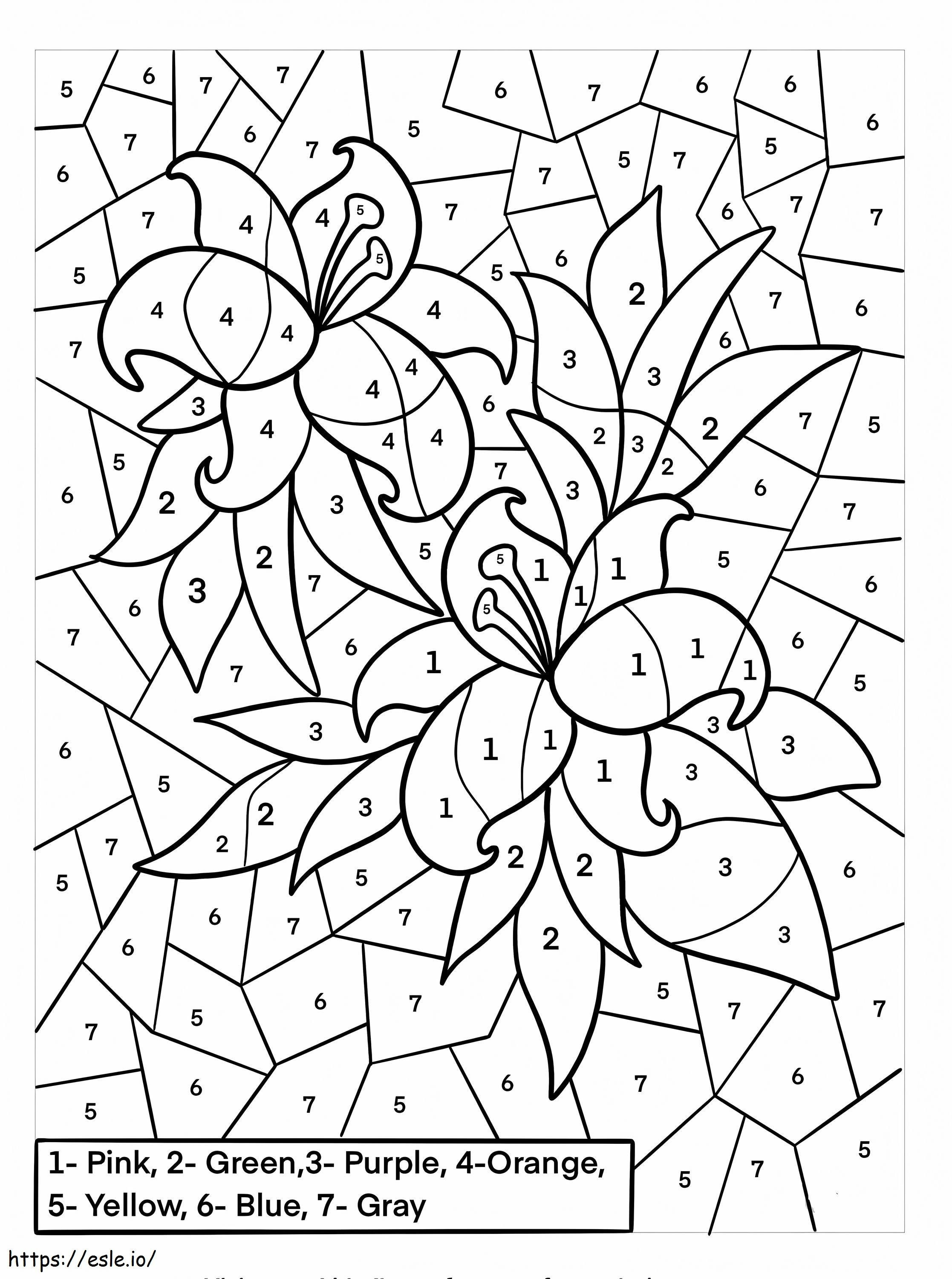 Gardenia Color By Numbers coloring page