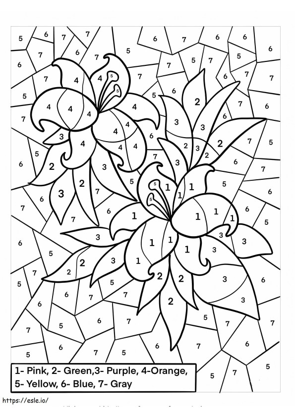 Gardenia Culoare după numere de colorat