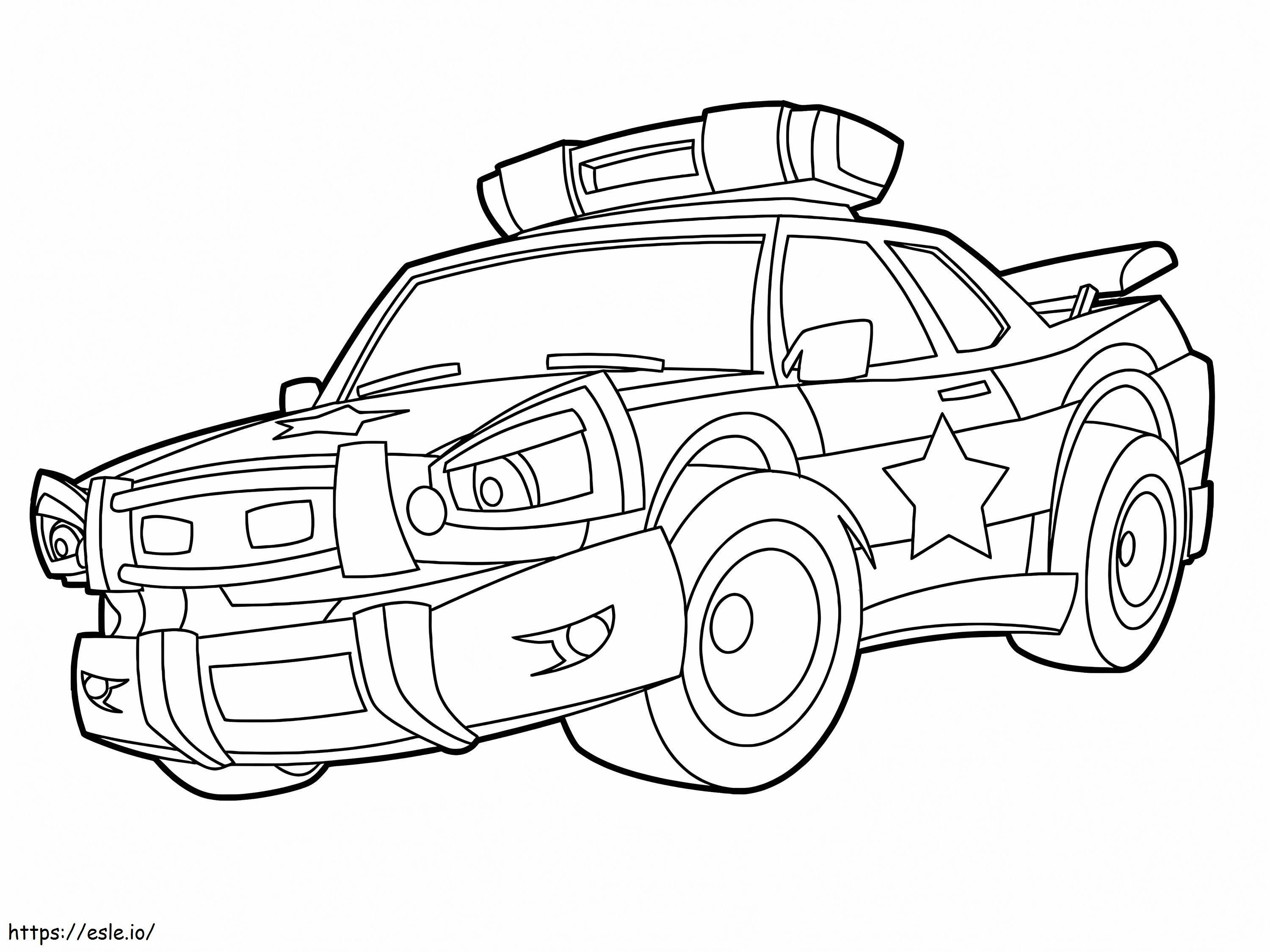 Mașină de poliție animată de colorat
