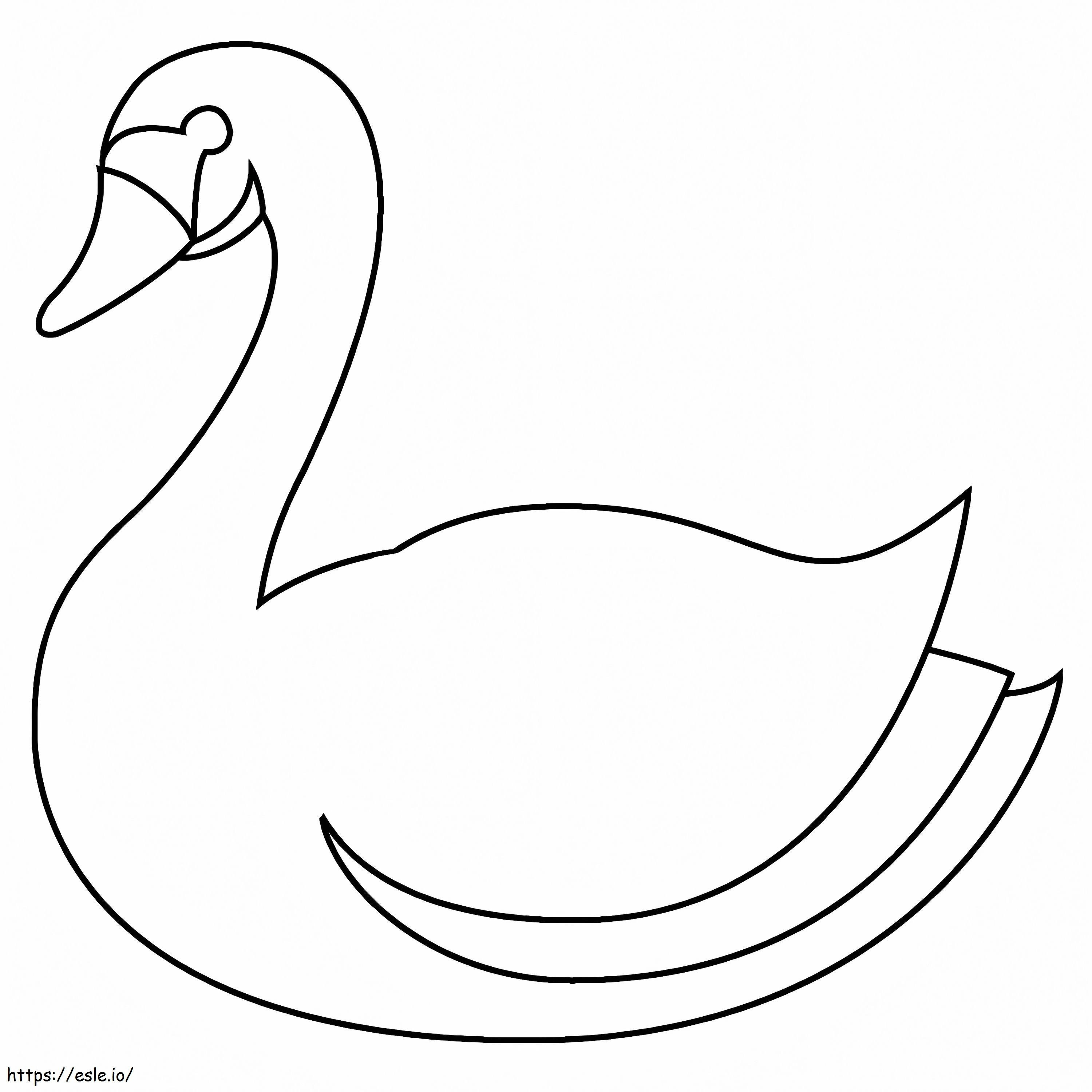 Easy Swan coloring page