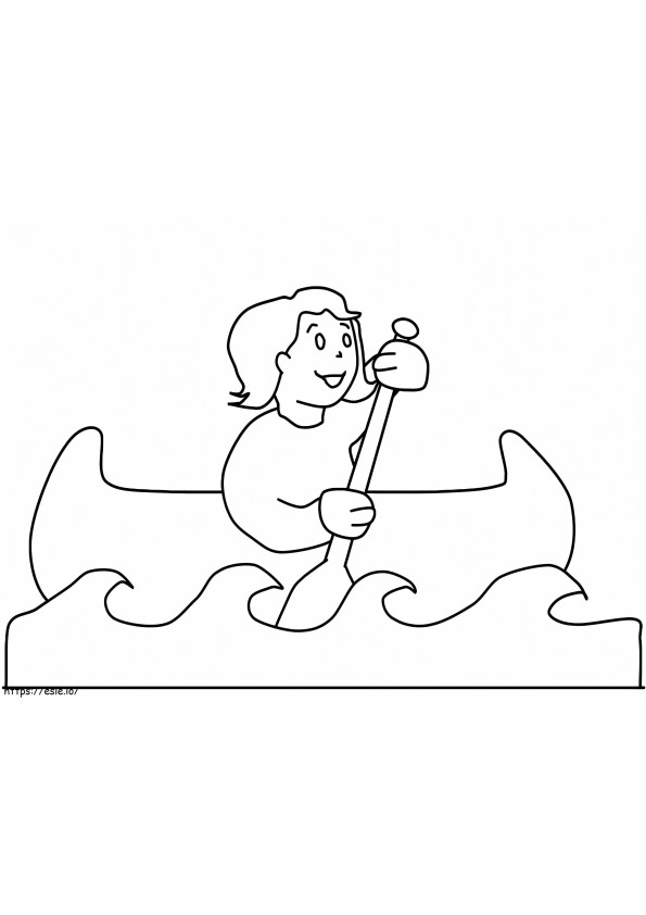 A Girl Rowing coloring page