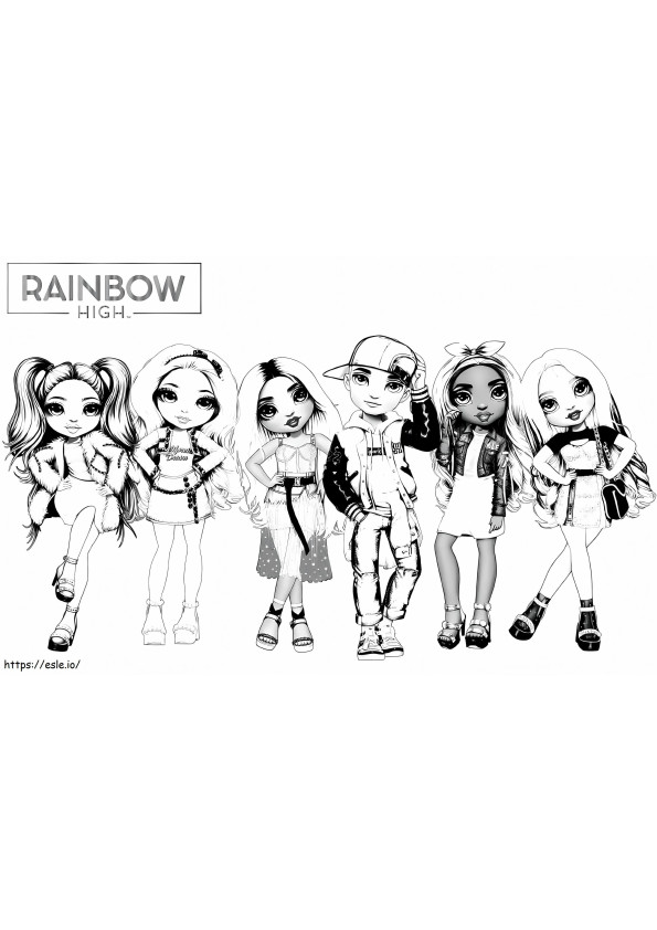 Coloriage Série 2 Rainbow High à imprimer dessin